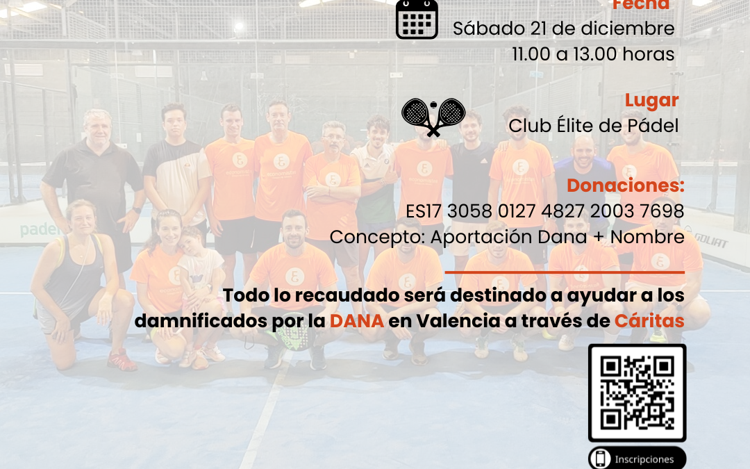 III MIXING DE PADEL – Evento Solidario destinado a ayudar a los damnificados por la DANA en Valencia a través de Cáritas