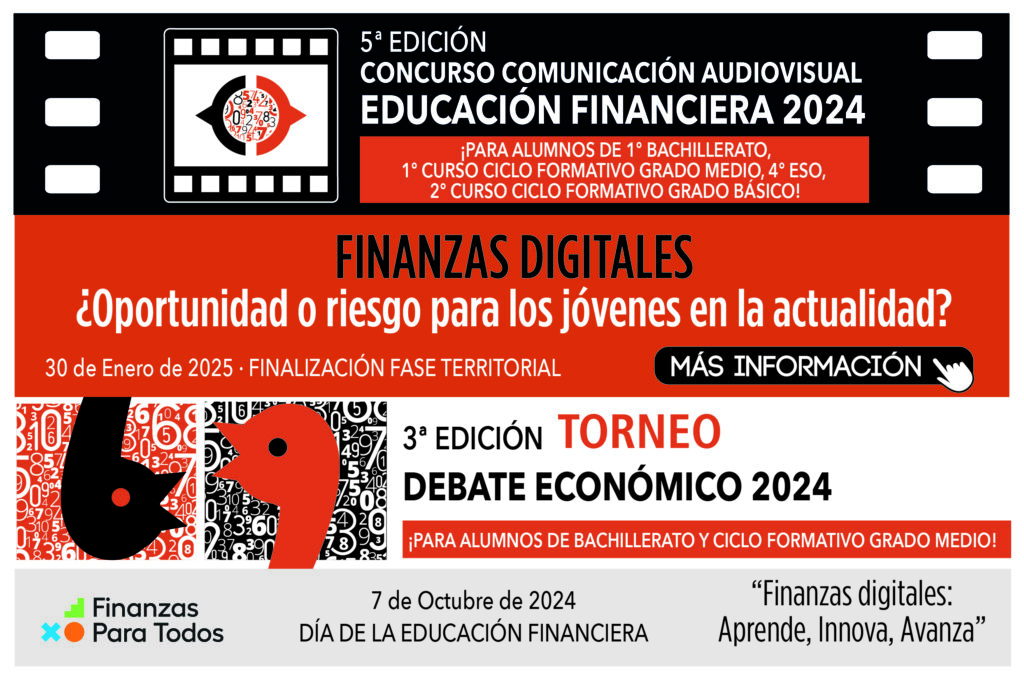 Cartel del concurso de educación financiera 2024 sobre finanzas digitales para jóvenes